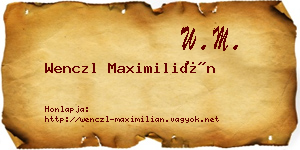 Wenczl Maximilián névjegykártya